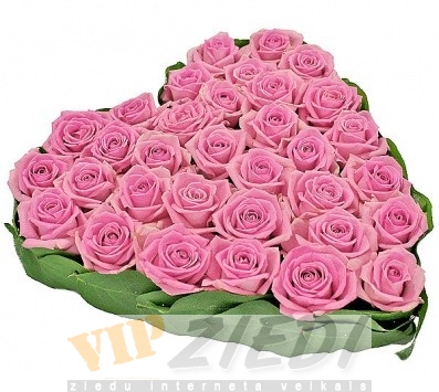 Rozā rožu sirds