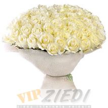 ziedu piegāde: 101 balta roze: 410.00 €