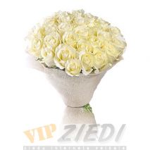 ziedu piegāde: 25 baltas rozes: 115.00 €