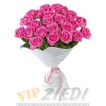 ziedu piegāde: 25 rozā rozes: 115.00 €